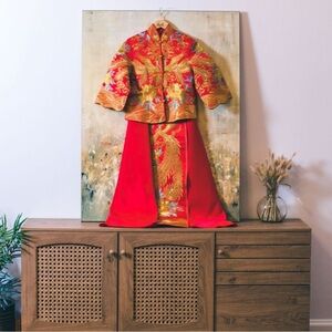 Elegant Red and Gold Traditional Outfit